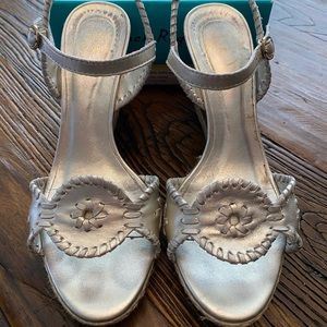 Jack Rogers Clare Rope Wedge Platinum